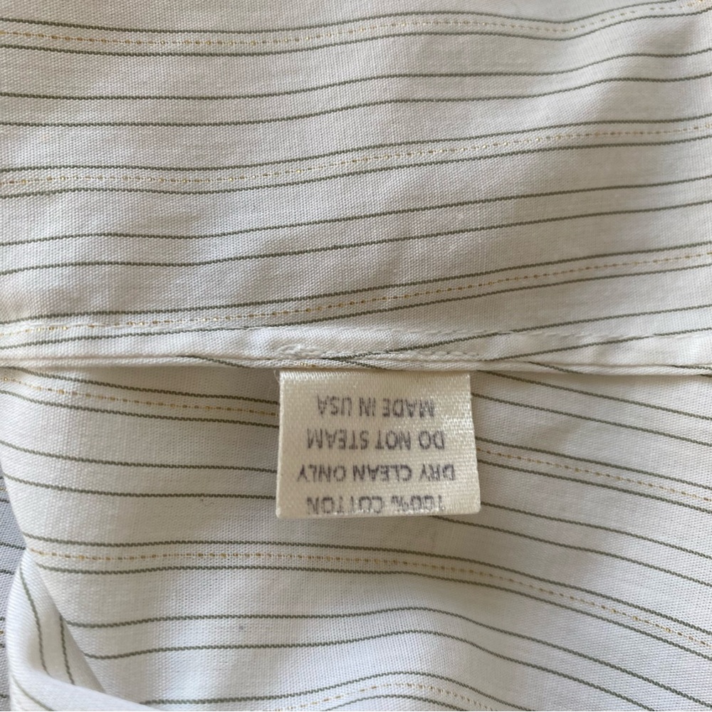 Lela Rose Ruffle Neck Stripe Long Sleeve Blouse Gold Metallic Size 8 - Picture 9 of 10